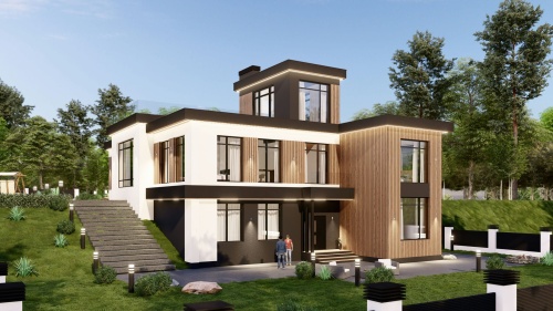 Двухэтажные Двухэтажный дом 468 кв. м. хайтек 468 кв м - от компании «Arnum» в Казани и Москве