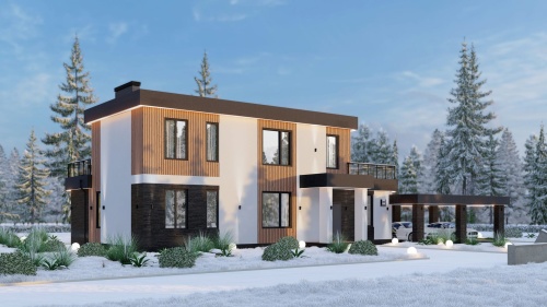 Двухэтажные Двухэтажный дом 266 кв. м. хайтек 266 кв м - от компании «Arnum» в Казани и Москве