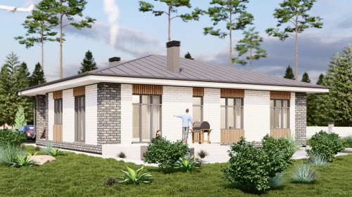 Одноэтажные Одноэтажный дом 144 кв. м 144 кв м - от компании «Arnum» в Казани и Москве