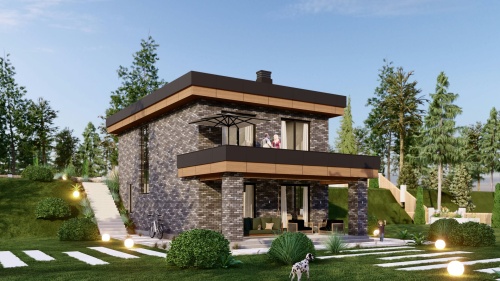 Одноэтажные Одноэтажный дом 175 кв. м. с цокольным этажом Хайтек 175 кв м - от компании «Arnum» в Казани и Москве