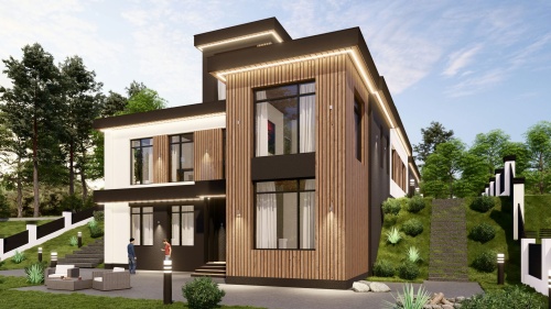 Двухэтажные Двухэтажный дом 468 кв. м. хайтек 468 кв м - от компании «Arnum» в Казани и Москве