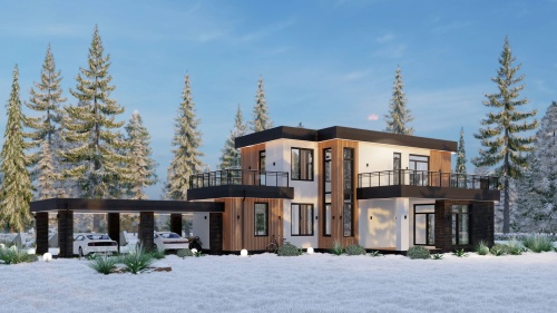 Двухэтажные Двухэтажный дом 266 кв. м. хайтек 266 кв м - от компании «Arnum» в Казани и Москве