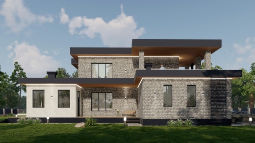 Двухэтажные Двухэтажный дом 485 кв. м. с гаражом хайтек 485 кв м - от компании «Arnum» в Казани и Москве