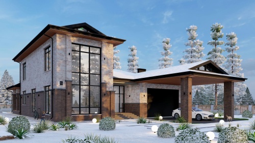 Одноэтажные Одноэтажный дом 375 кв. м. с сауной и гаражом 375 кв м - от компании «Arnum» в Казани и Москве