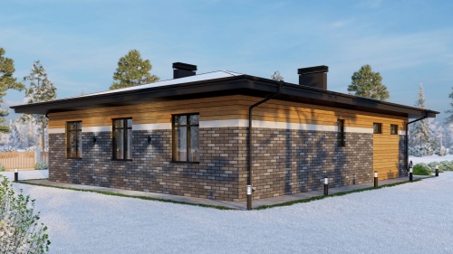 Одноэтажные Одноэтажный дом 157 кв. м. с гаражом и сауной 157 кв м - от компании «Arnum» в Казани и Москве