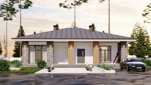 Одноэтажные Одноэтажный дом 144 кв. м 144 кв м - от компании «Arnum» в Казани и Москве