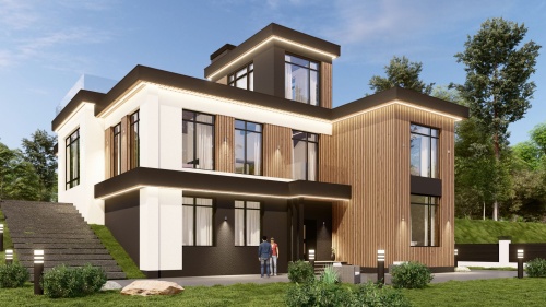 Двухэтажные Двухэтажный дом 468 кв. м. хайтек 468 кв м - от компании «Arnum» в Казани и Москве