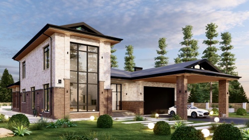 Одноэтажные Одноэтажный дом 375 кв. м. с сауной и гаражом 375 кв м - от компании «Arnum» в Казани и Москве