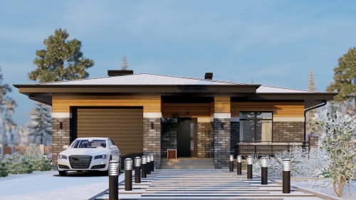 Одноэтажные Одноэтажный дом 157 кв. м. с гаражом и сауной 157 кв м - от компании «Arnum» в Казани и Москве