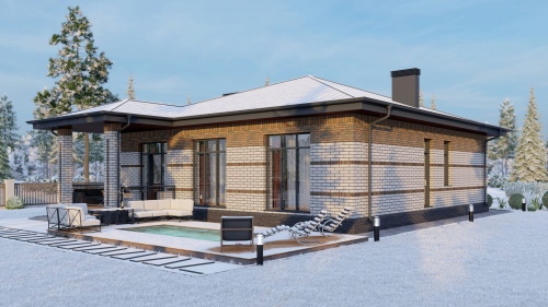 Одноэтажные Одноэтажный дом 139.1 кв. м 139 кв м - от компании «Arnum» в Казани и Москве