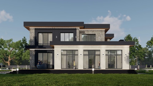 Двухэтажные Двухэтажный дом 485 кв. м. с гаражом хайтек 485 кв м - от компании «Arnum» в Казани и Москве