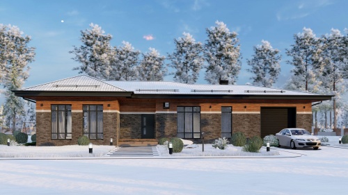 Одноэтажные Одноэтажный дом 201 кв. м. с гаражом 201 кв м - от компании «Arnum» в Казани и Москве