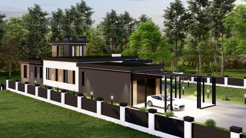 Двухэтажные Двухэтажный дом 468 кв. м. хайтек 468 кв м - от компании «Arnum» в Казани и Москве