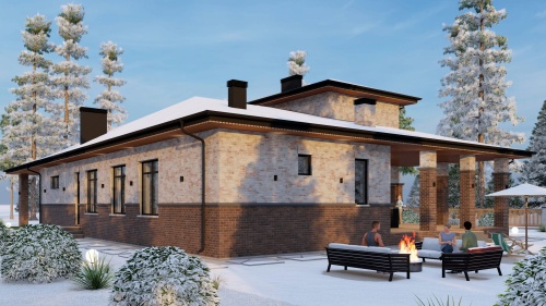 Одноэтажные Одноэтажный дом 375 кв. м. с сауной и гаражом 375 кв м - от компании «Arnum» в Казани и Москве